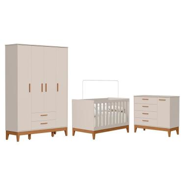 Imagem de Dormitório Infantil Flip 4 Portas 6 Gavetas em MDF 147cm Bege Reller Móveis