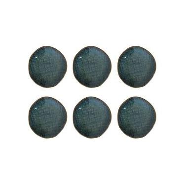 Imagem de Conjunto de Ramequins Médios Porto Brasil Juta Oceano com 6 Peças 57ml - Azul