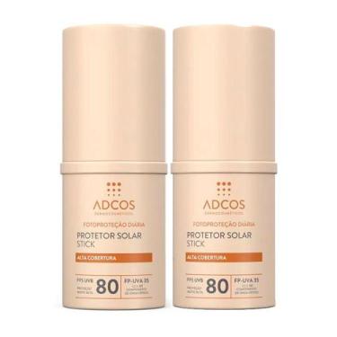 Imagem de Kit 2 Protetor Solar Adcos Tonalizante Base Stick Peach FPS80 17g