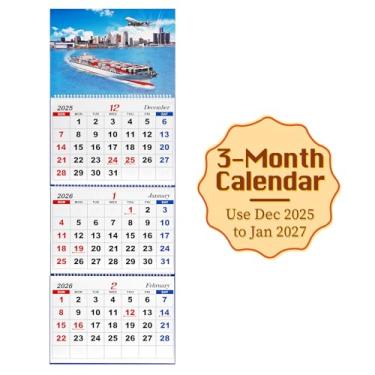 Imagem de Trycooling Calendário de parede 2024 Calendário de parede mensal 2024 Calendário de parede grande de 3 meses 2024 (dobrado em um mês), 91,4 cm x 33 cm, dezembro de 2023 a janeiro de 2025, perfeito para organizar e planejar (estilo 2)
