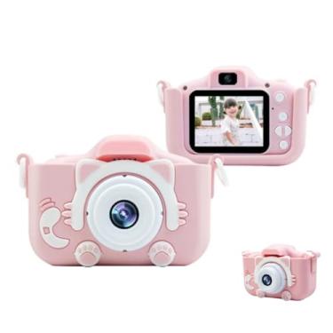 Imagem de Câmera Digital Infantil Design Gatinho, Máquina Fotográfica Tira Foto e Filma Recarregável (Rosa)
