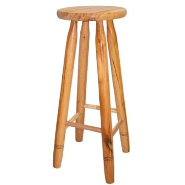 Imagem de Kit 4 Bancos Madeira Maciça 70cm Alta Para Balcão Banqueta Tamborete Reforçado kit conjunto (SEM VERNIZ)