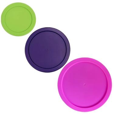 Imagem de Klare Ware Tampas/capas de substituição para 2, 4 e 7 xícaras para tigelas de armazenamento Pyrex, Anchor Hocking e KlareWare *Apenas tampas - recipiente de vidro não incluído* (pacote com 3 * um de