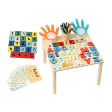 Imagem de menolana Mesa de atividades Brinquedo de aprendizagem de matemática Placa de adição e subtração Centro de atividades Brinquedos educativos para crianças, Quadro de Letras