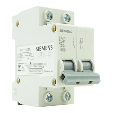 Imagem de 3X Disjuntor Siemens Bipolar Curva C 10A 16A 20A 25A 32A 5Sj