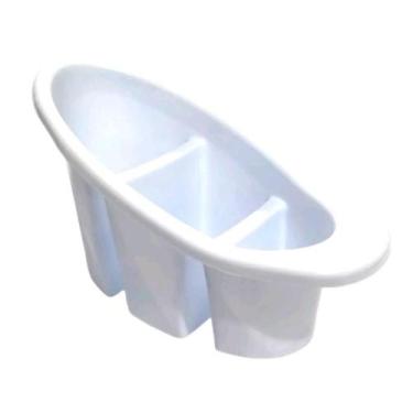 Imagem de Porta Talher Escorredor Secador Plástico Oval 3 Divisórias - ERCAPLAST