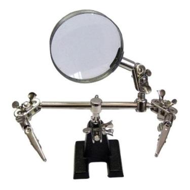 Imagem de Lupa com Suporte e Pinça Lupa Aumento 3x Hikari HL-S10