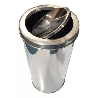 Imagem de Lixeira De Inox 03Litros Tampa Flip Top P/Banheiros Cozinhas