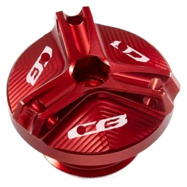 Imagem de BYYINGSUS Compatível com CB 1000R CB1000RR CB650R CB 650R 300F CB500F CB500X CB600F CB650F 900F CB1100 Tampa de parafuso de tampa de óleo de motor (CB vermelho)