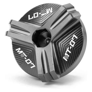 Imagem de Compatível com MT03 MT07 FZ07 MT10 FZ10 MT25 MT 03 07 10 25 YZF R1 R3 R6 FZ1 FZ6 Fa&zer Tampa de enchimento de óleo de motor de motocicleta (MT07-cinza)