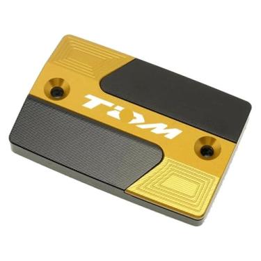 Imagem de Acessórios CNC para motocicleta, tampa do reservatório de fluido de freio dianteiro traseiro compatível com Y&AMAHA TDM 850 TDM 900 2004-2015 (capa frontal dourada)