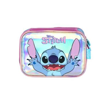 Imagem de Estojo Stitch Box Holografico Meninas Escolar Infantil Kids, Roxo