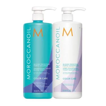 Imagem de Conjunto de shampoo e condicionador Moroccanoil Blonde 1L