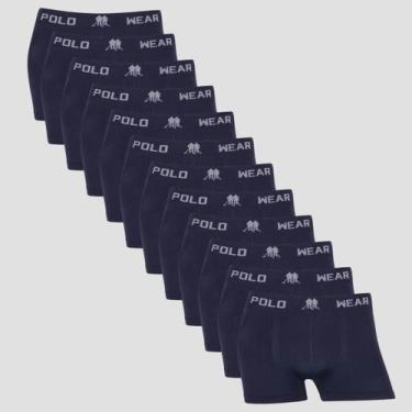Imagem de Kit 12 Cuecas Box Menino Infantil Lisa Elastano Sem Costura - Polo Wea