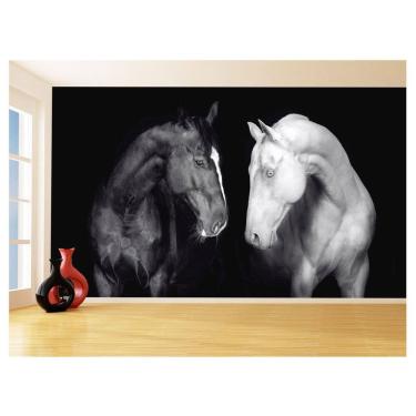 Imagem de Papel De Parede Animais Casal Cavalos Fazenda 3,5M Anm326