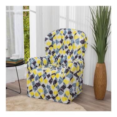 Imagem de Capa De Poltrona Estampada do Papai Avulsa Malha Gel Elasticada (Geometrico Amarelo)