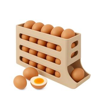 Imagem de Suporte Porta ovos dispenser organizador para geladeira 4 andares ideal para manter organizado e otimizar espaço