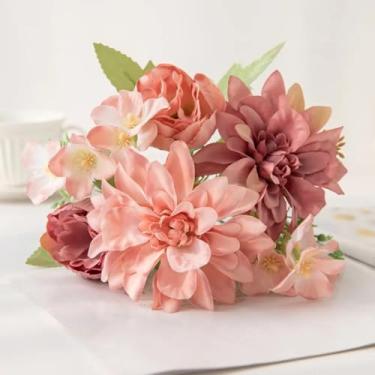 Imagem de 1 peça de flor artificial de seda, peônia, buquê de casamento, decoração para casa, vaso de mesa, caixa faça você mesmo, álbum de recortes (1 peça/cor 3)