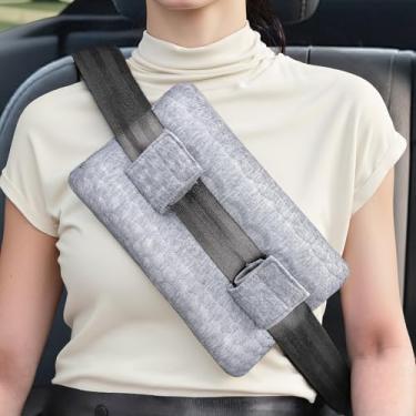 Imagem de Almofada de cinto de segurança pós-cirurgia, almofadas portuárias para pacientes de quimioterapia, almofada de cinto de segurança com bolso para bolsa quente de gelo, almofada de marcapasso de