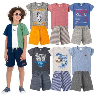 Imagem de Kit Conjunto Infantil Verão Menino Com 2 Conjuntos Sortidos - Mega Kid