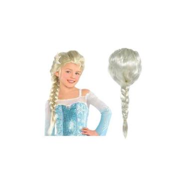 Imagem de Fantasia, peruca, cabelo sintético para meninas Elsa Frozen - Lightbek