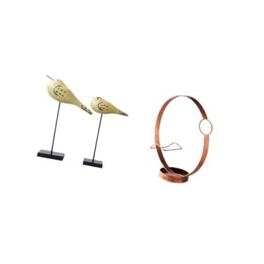 Imagem de Fenteer Estatuetas Modernas de Pássaros de Madeira E Esculturas de Suporte para Garrafas de Vinho de Ferro para Mesa, Entrada de Quarto, Organizador de Exibiç