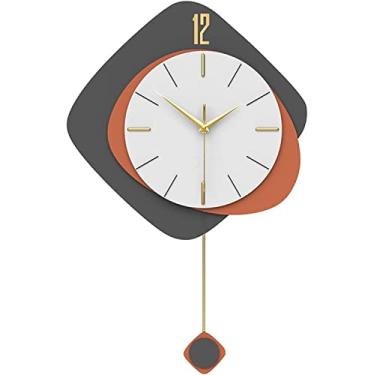 Imagem de Relógio de parede arte moderna relógio de parede moderno de qualidade com pêndulo, relógio de parede silencioso relógio de parede decorativo sem tique-taque para sala de estar, salões, escritório