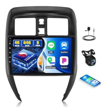 Imagem de Som automotivo Qualcomm 4G + 64G Android 15 de 8 núcleos para Nissan Versa Sedan 2015-2019 com Carplay sem fio e Android Auto, unidade de cabeça IPS Touchscreen de 10,1 polegadas DSP Bluetooth 5.1