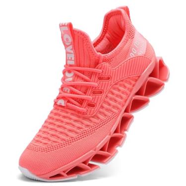 Imagem de Vooncosir Tênis de corrida feminino, confortável, moderno, antiderrapante, lâmina, para trabalho, tênis, caminhada, esportes, 8-pink, 8