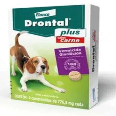 Imagem de Vermífugo Drontal Plus para Cães 10kg Sabor Carne Bayer Caixa com 4 Co