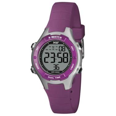Imagem de Relógio Infantil Digital X-Watch Feminino Roxo XLPPD057 BXUX
