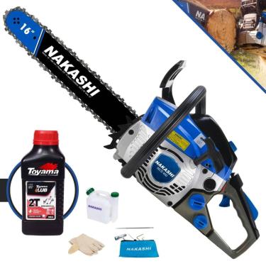 Imagem de Moto Serra Nakashi NCS-400 À Gasolina 2T 40cc Profissional Com Vela NGK, Carburador Walbro e Carcaça de Alumínio, Sabre 16’` + ÓLEO TOYAMA 2 Tempos