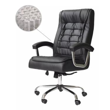 Imagem de Cadeira Escritório Big Presidente Preta Mola Ensacada