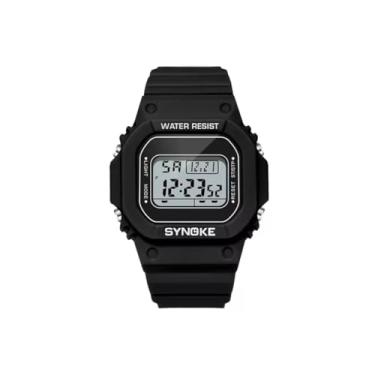 Imagem de Relógio Digital Preto Unissex de Pulso Masculino e Feminino Clássico Vintage Com Data Cronógrafo e Alarme Relógio Leve Ideal Para Combinar Com Estilo Casual e Social