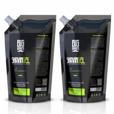 Imagem de Kit 2x Shaving Gel De Barbear Lemon 1kg Refil Big Barber