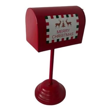 Imagem de Ｂｅｓｇａ Caixa de correio do Papai Noel, porta-jornais vermelho para escritório, portão externo de casa