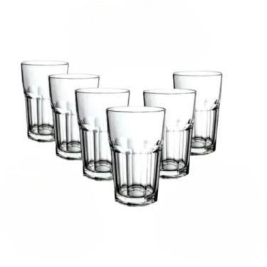 Imagem de Conjunto Kit 6/12 Unidades Copos Vitamina Transparente Premium Resistente Grosso Suco Agua 360 ml (KIT 6)