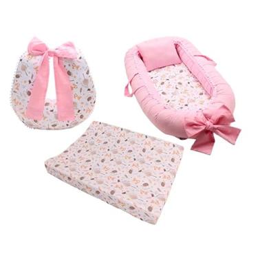 Imagem de Kit Berço Bebê, Ninho Redutor, Almofada de Amamentação, Trocador, Menino e Menina (Fox)