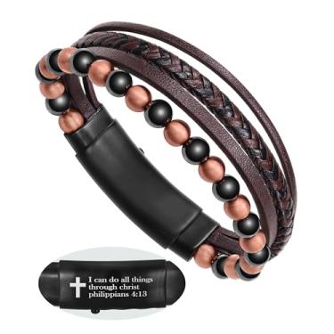 Imagem de Jecanori Pulseira magnética de cobre puro para mulheres e homens, pulseiras elásticas