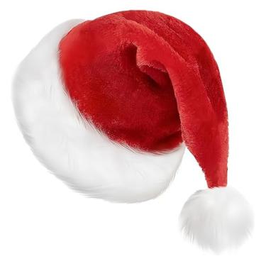Imagem de Tisoloow Chapéu de Papai Noel, chapéu de malha para festa de Natal, chapéu de Papai Noel, boné de caveira para adultos, mulheres, homens, tricô, elfo, cauda longa, gorro vermelho 4 tamanho único