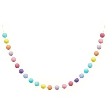 Imagem de 1 conjunto de guirlanda de pompom de tecido – decoração versátil para ocasiões especiais, sem necessidade de eletricidade, multicolorida, multicolorida