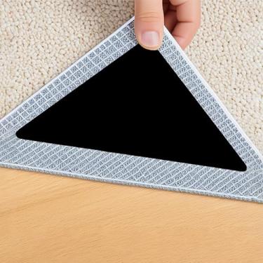 Imagem de Pacote com 12 fitas antiderrapantes, prendedores de carpete dupla face para pisos e azulejos de madeira, tiras adesivas reutilizáveis