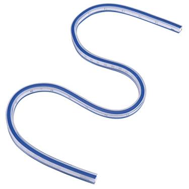 Imagem de Aramox Régua de Curva de Plástico Flexível de 1 Peça para Desenho, Engenharia, Construção Com Formas de Dobra, Material Plástico Durável e Lados Duplos (Azul 60cm/23,6 pol.)