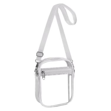 Imagem de Bolsa transversal transparente com bolso frontal, Cinza