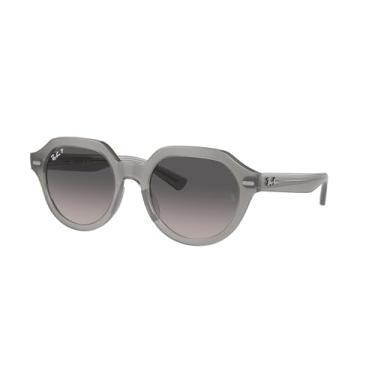 Imagem de Ray-Ban Óculos De Sol Quadrados Gina Low Bridge Fit Rb4399F, Polarizados, Cinza Opala/Cinza Degradê, 53 Mm