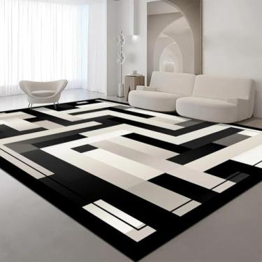 Imagem de Tapete geométrico grande para sala de estar, decoração de casa, estilo tapete para quarto, sofá macio, lateral, para crianças (160 x 200 cm (62 x 78 pol.) / hxx-250724005902)