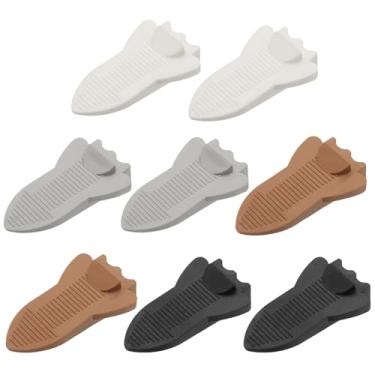 Imagem de PATIKIL 8 peças de cunha de rolha de piso, batentes de borracha de 0,7 polegadas para a parte inferior da porta em carpete azulejo de concreto de madeira para oficinas de escritório em casa, preto