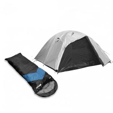 Imagem de NTK Kit Aventura Essential, Barraca de Camping Onix 3/4 Pessoas com Saco de Dormir Viper, Preto e Azul, para Camping, Trilhas e Lazer