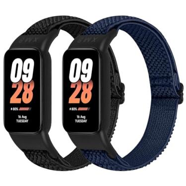 Imagem de Tiptops Pacote com 2 suportes de substituição compatíveis com Xiaomi Smart Band 8 Active e Redmi Band 2, tiras elásticas de nylon macio, respirável, ajustável
