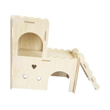 Imagem de ShengQuanHao Esconderijo para Hamster, Habitat, Decoração, Parque Infantil, Casa de Hamster, Esconderijo de Madeira, Cabana para Lemingues, Pequenos Animais, Hamst, Estilo a